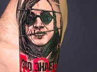 Тату портрет Егора Летова