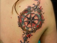тату компас - роза ветров