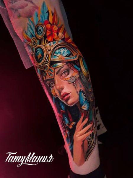 Тату портрет валькирии