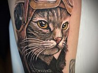 Татуировка кот пилот