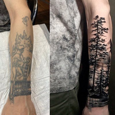 Обновление тату лес