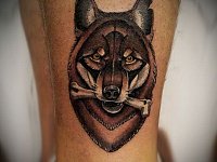 Тату волк нью скул