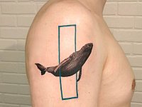 Тату кит на плече