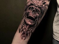 Тату череп - индеец