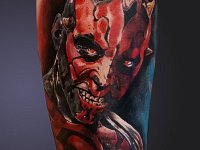 Тату красрнолицый демон