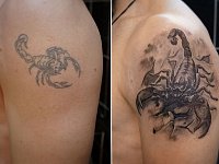 Кавер ап тату скорпион