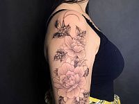 Тату пионы графика