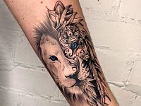 Тату орнаментальный лев