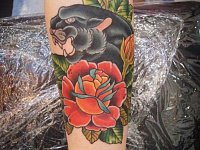 Тату пантера олдскул