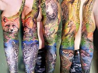 Тату рукав с животными