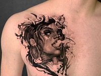 Тату девушка дьяволица