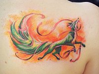 тату лисица на лопатке