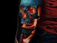 Тату череп и лампочка