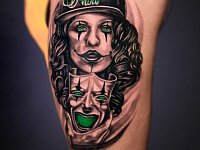 Тату портрет чикано с маской