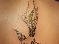 Тату птица на спине