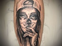 Тату лицо девушки чикано