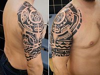 Тату полурукав полинезия
