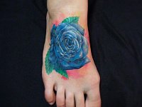 тату синяя роза