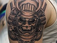 Татуировка маска самурая