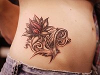 тату черно белый цветок