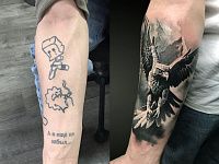 Перекрытие тату орел