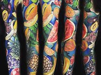 Тату рукав из фруктов