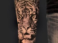 Тату оскал тигра