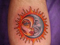Тату солнце и луна