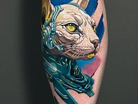 Тату сфинкс стимпанк