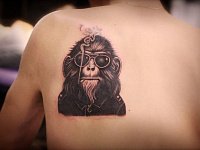 тату курящая обезьяна
