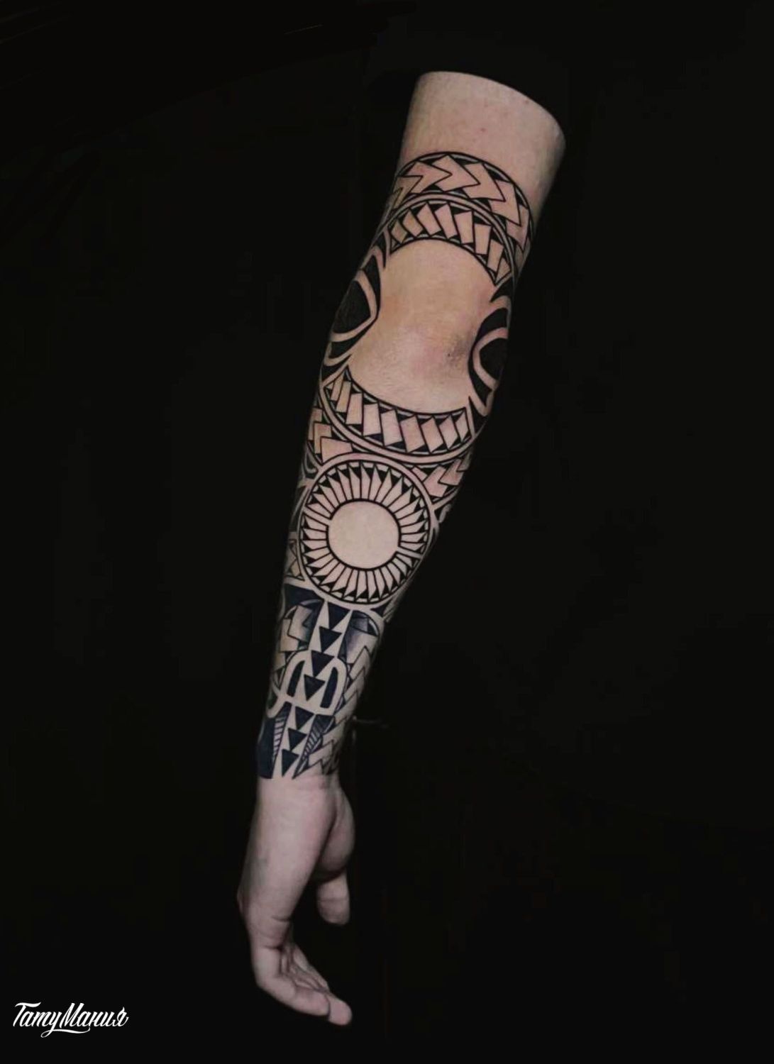 Тату рукав в полинезии