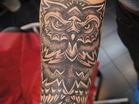 тату сова на предплечье