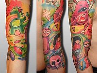 Тату рукав мультики