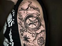 Тату карта с компасом