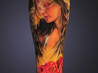 тату ангела на руке