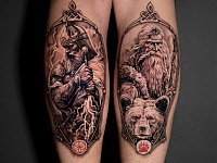 Тату славянские воины и дух медведя