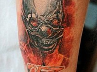 Татуировка робот в огне