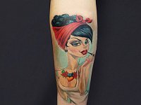 Тату девушка пин ап